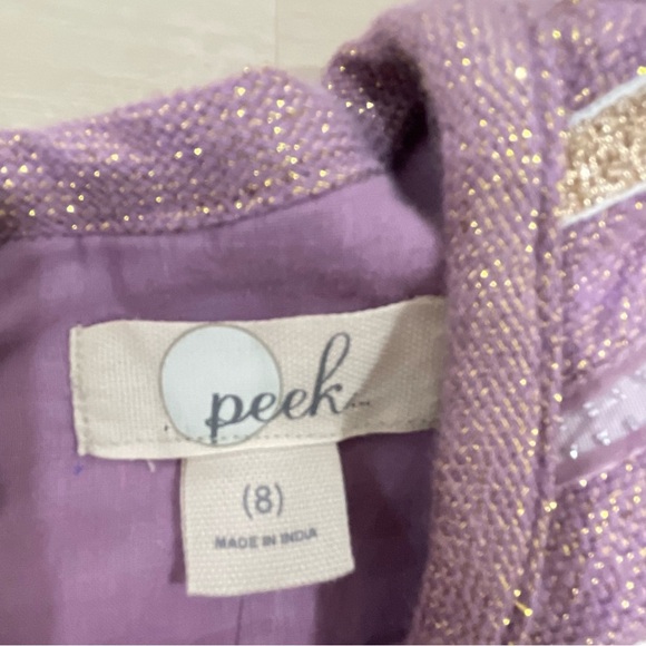 NWT Peek Girl’s Size 8 Dress Purple Gold Shimmer
Short Sleeves Metallic Easter - Picture 5 of 9